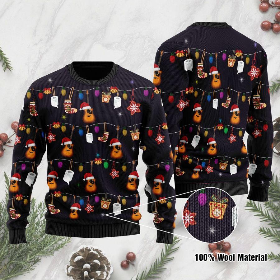 Christmas Guitar Ugly Sweater For Guitar Lovers