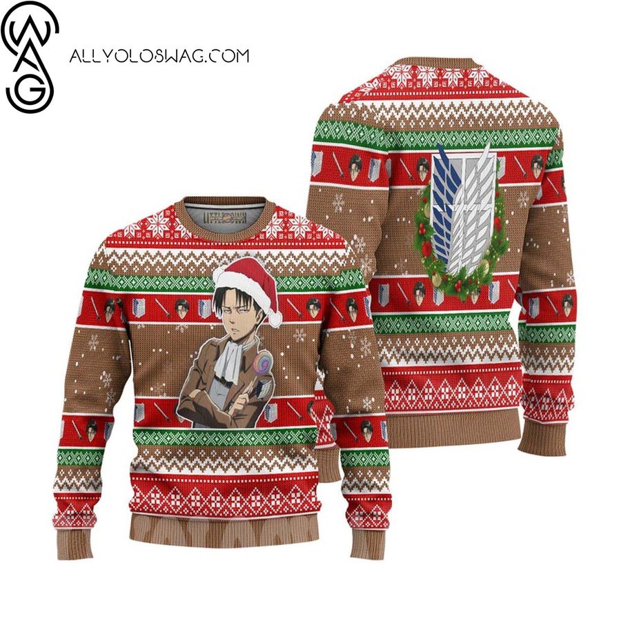 Christmas Holiday Levi Ackerman Attack on Titan Anime Ugly Christmas Sweater