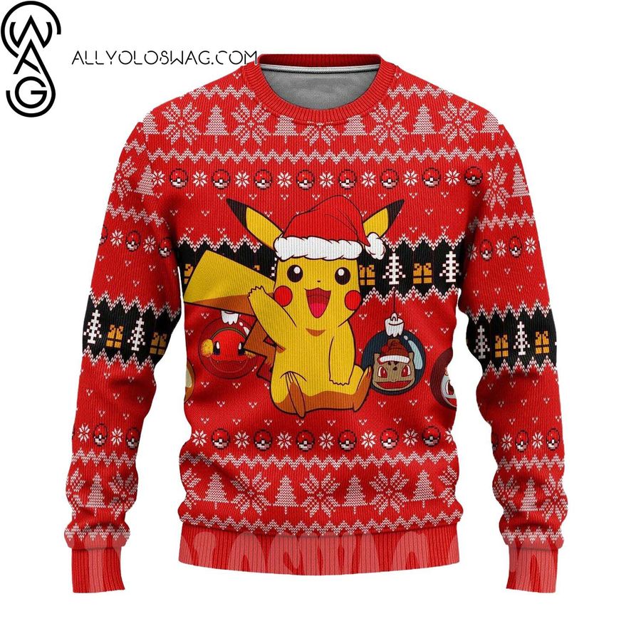 Christmas Holiday Pikachu Pokemon Ugly Christmas Sweater