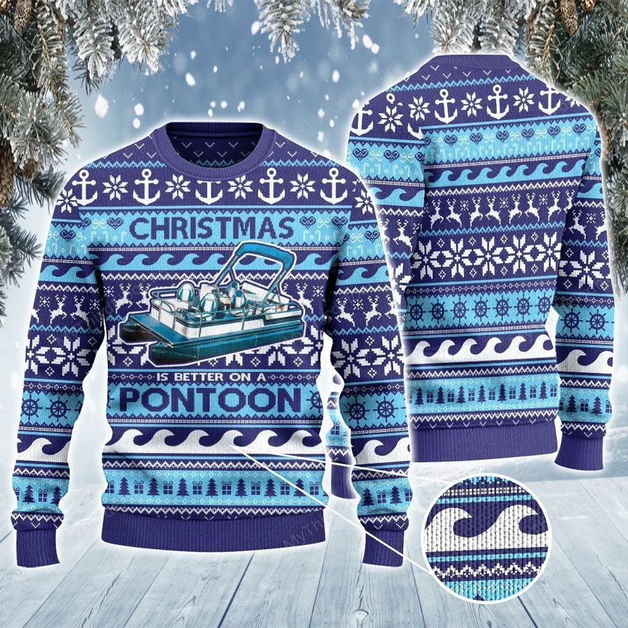 Christmas Is Better On A Pontoon Ugly Sweater