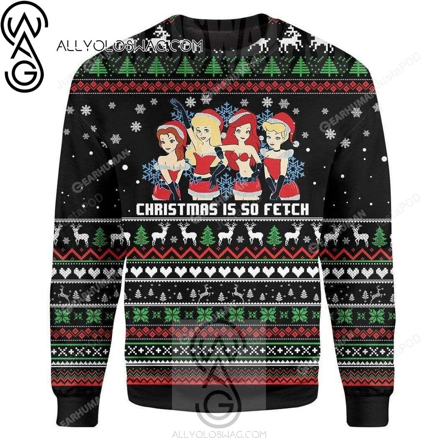 Christmas Is So Fetch Disney Princess Knitting Pattern Ugly Christmas Sweater