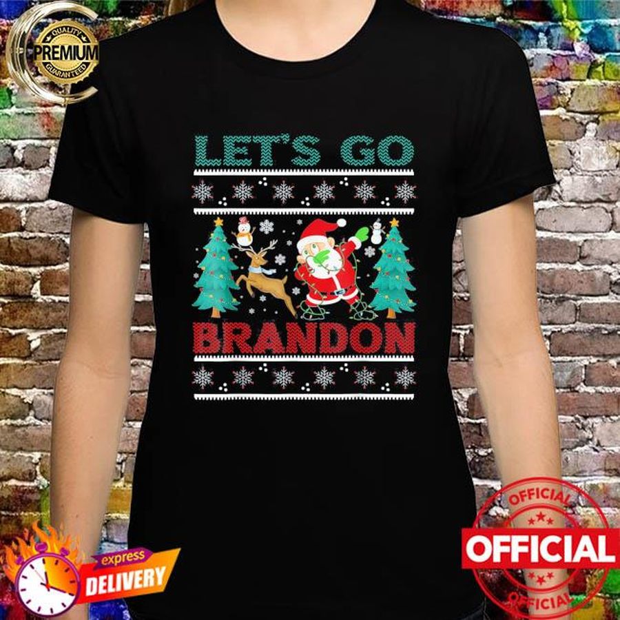 Christmas Let’s Go Brandon Santa Dabbing Snowman Reindeer Shirt