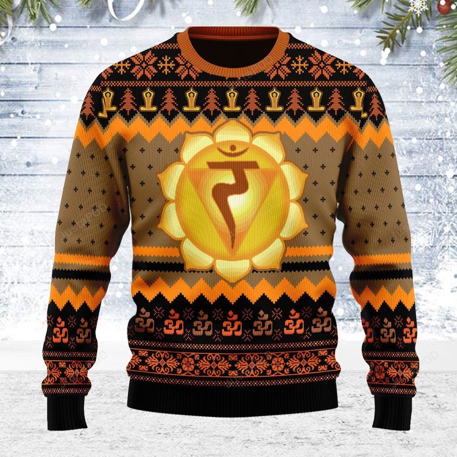 Christmas Pattern Solar Plexus Chakra For Unisex Ugly Christmas Sweater, All Over Print Sweatshirt, Ugly Sweater, Christmas Sweaters, Hoodie, Sweater