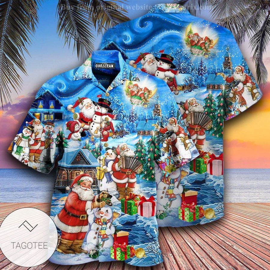 Christmas Santa And Snowman Best Friends Edition Hawaiian Shirt
