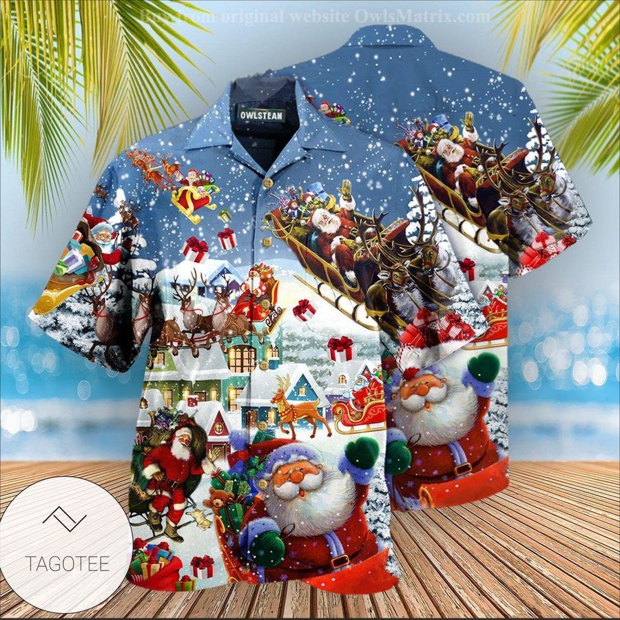Christmas Say Hi From Santas Sleigh Edition Hawaiian Shirt
