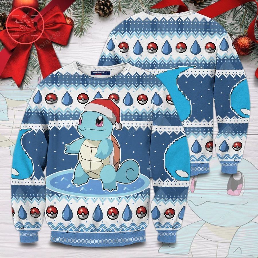 Christmas Squirtle Unisex Ugly Christmas Sweater, All Over Print Sweatshirt, Ugly Sweater, Christmas Sweaters, Hoodie, Sweater