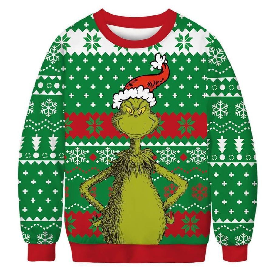 Christmas The Grinch For Unisex Ugly Christmas Sweater All Over