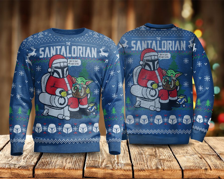 Christmas The Santalorian And Baby Yoda Ugly Sweater
