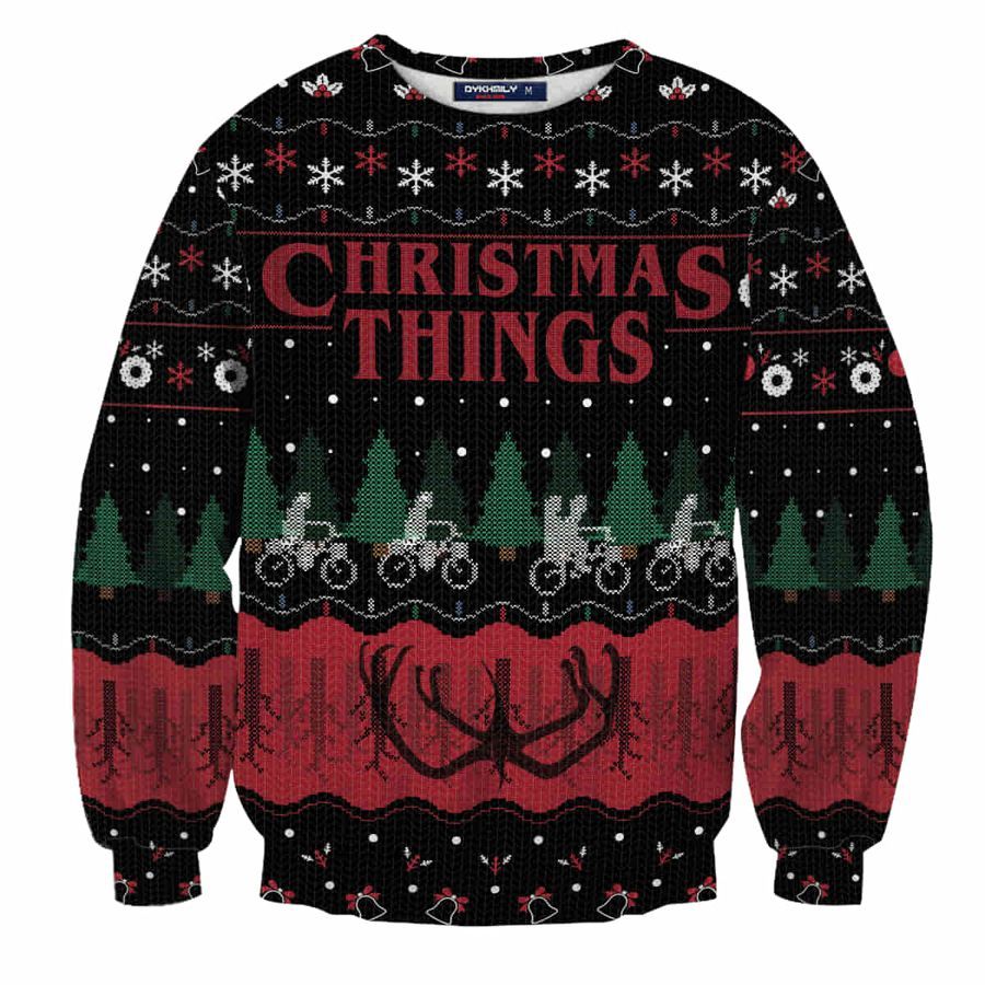Christmas Things Stranger Things Wool Knitted Ugly Sweater