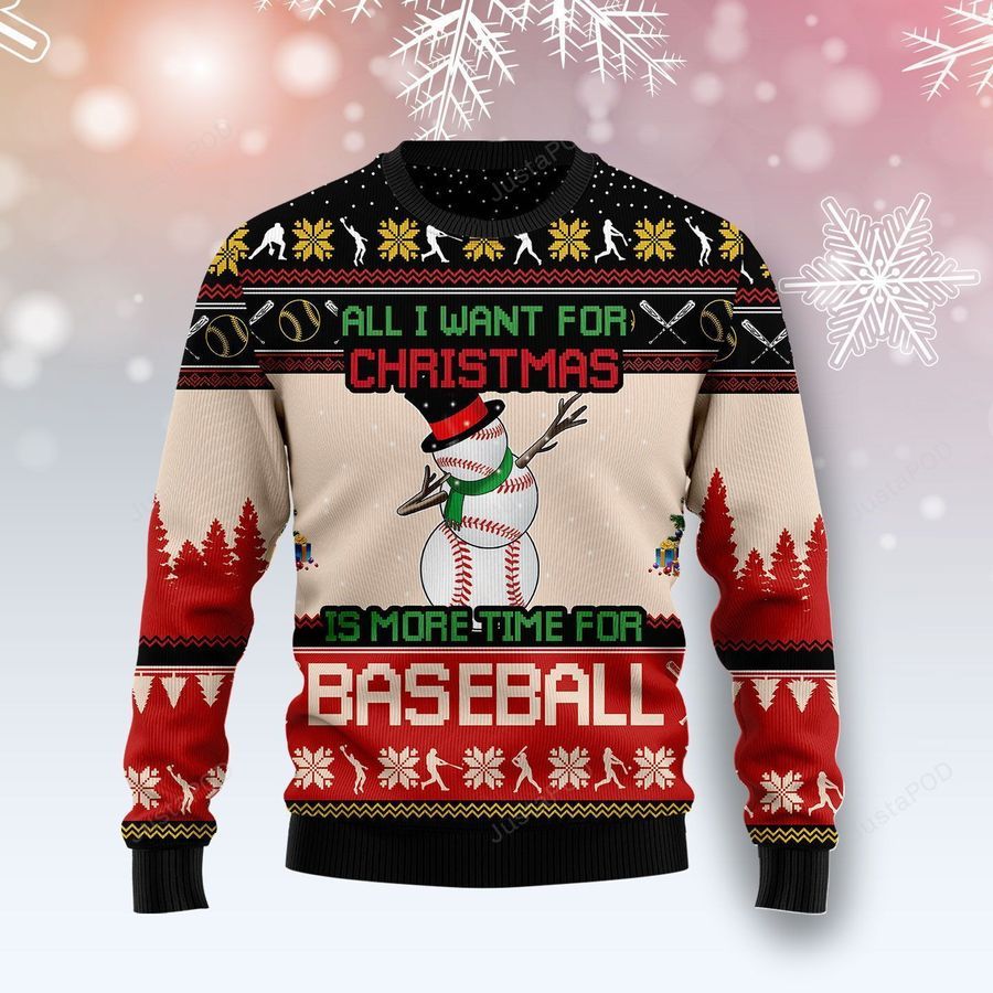 Christmas Time For Baseball Ugly Christmas Sweater Ugly Sweater Christmas