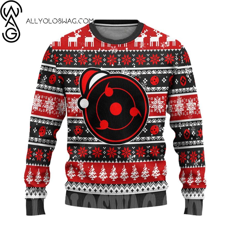 Christmas Time Uchiha Sharingan Naruto Anime Ugly Christmas Sweater