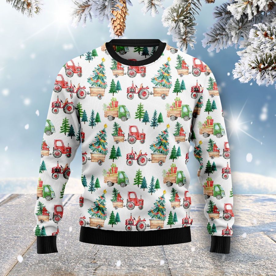 Christmas Tractor Ugly Sweater