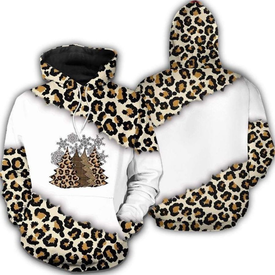 Christmas Tree Leopard All Over Printed Hoodie 3D