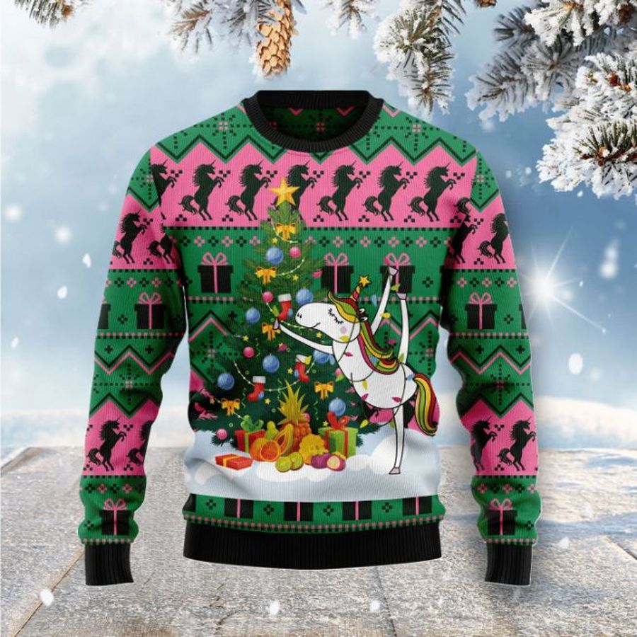 Christmas Tree Unicorn Sweater 3D
