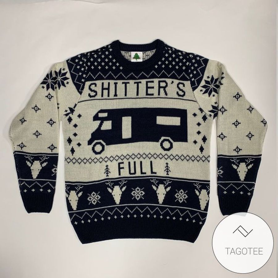 Christmas Vacation Shitter is  Full Navy Ugly Sweater