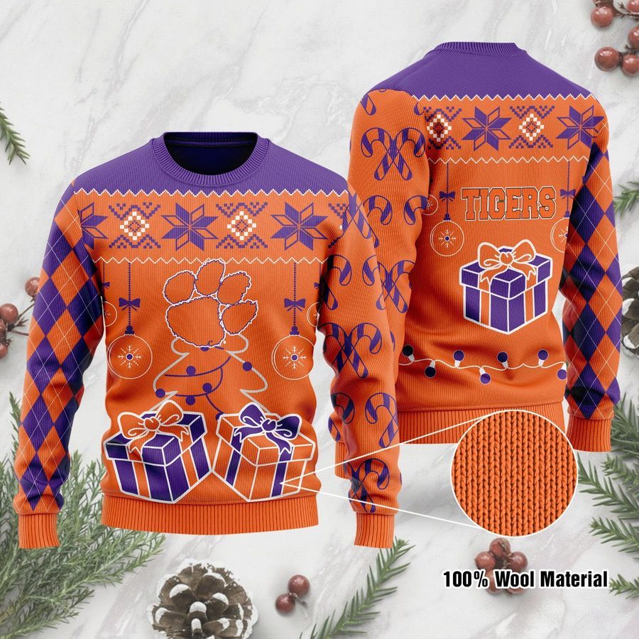 Clemson Tigers Funny Ugly Christmas Sweater Ugly Sweater Christmas Sweaters