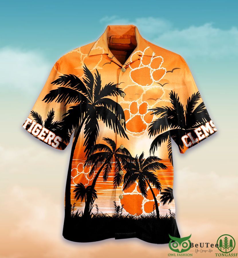 Clemson Tigers Palm Tree Hawaiian Shirt