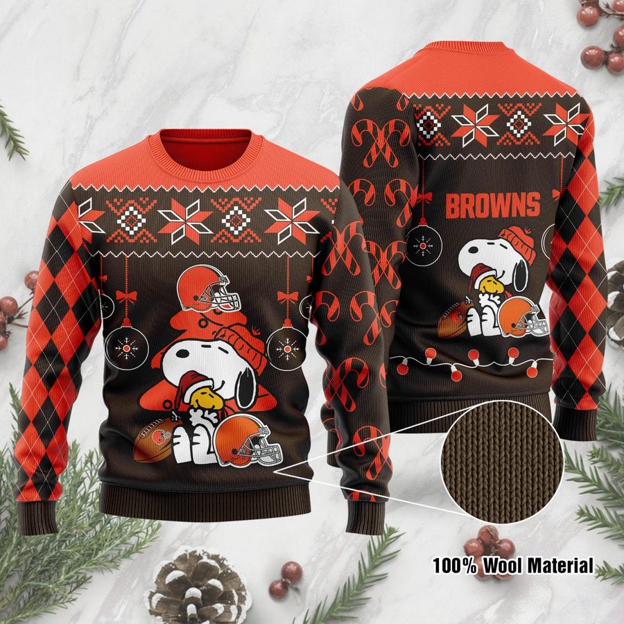 Cleveland Browns Funny Charlie Brown Peanuts Snoopy Ugly Christmas Sweater, Ugly Sweater, Christmas Sweaters, Hoodie, Sweatshirt, Sweater