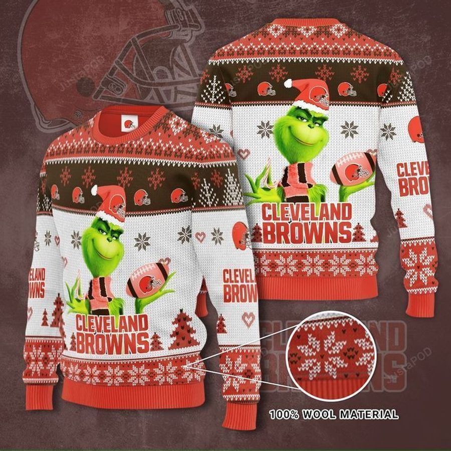 Cleveland Browns Grinch Ugly Christmas Sweater All Over Print Sweatshirt