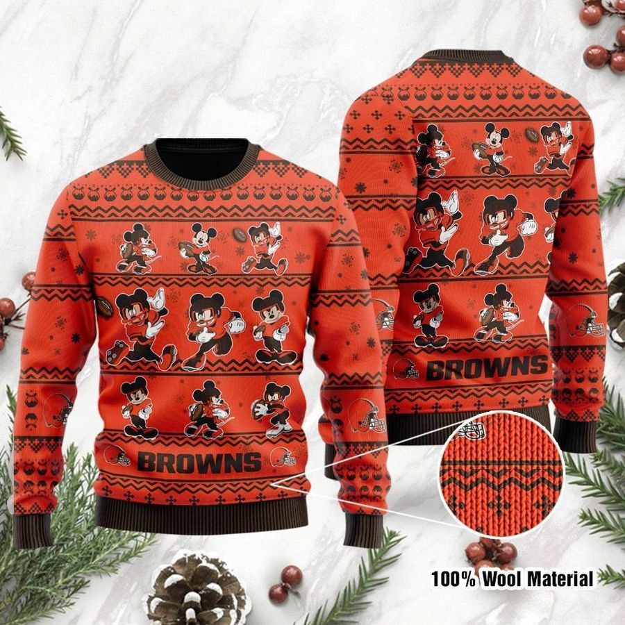 Cleveland Browns Mickey Mouse Ugly Christmas Sweater Ugly Sweater Christmas