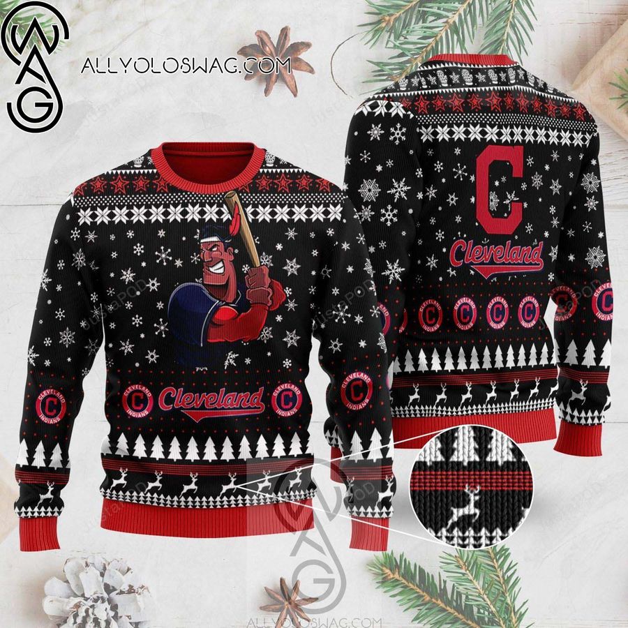 Cleveland Indians Knitting Pattern Ugly Christmas Sweater