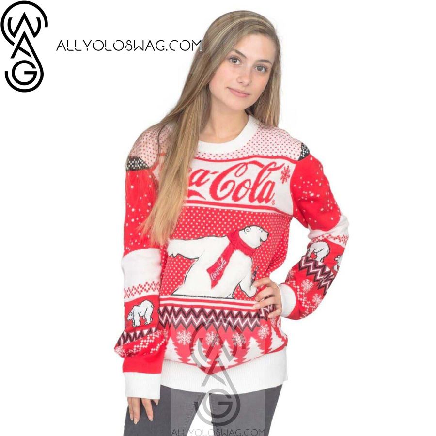 Coca-Cola Polar Bear Coke Knitting Pattern Ugly Christmas Sweater