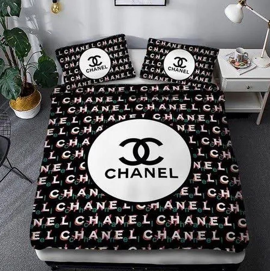 Coco Chanel White Pattern Bedding Set