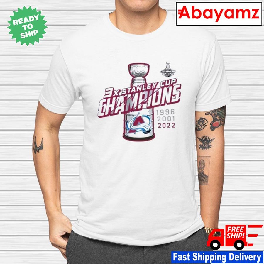 Colorado Avalanche 3X NHL Stanley Cup Champions T-Shirt