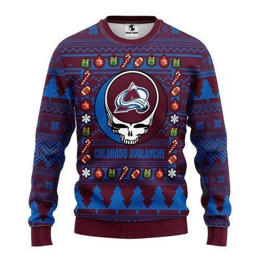 Colorado Avalanche Grateful Dead For Unisex Ugly Christmas Sweater All