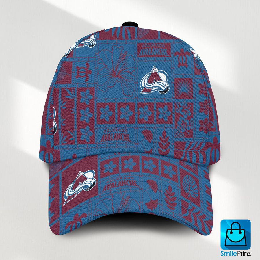 Colorado Avalanche Hawaiian Classic Baseball Cap Hat Metal Design Custom Unique Gifts For Men Dad Nhl Fans