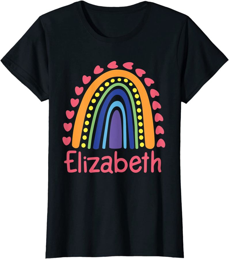 Colorful Boho Rainbow Girls Name Elizabeth