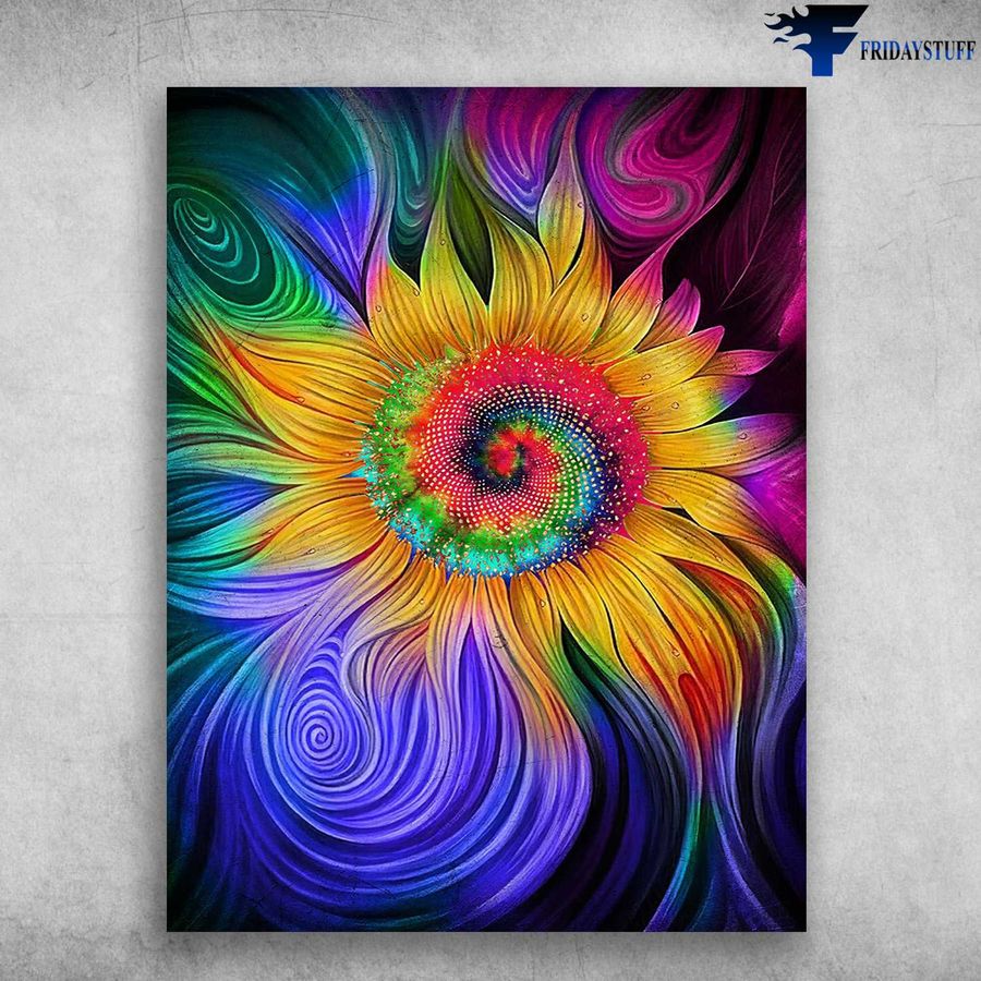 Colorful Flower, Sunflower Poster, Colorful Art Poster Home Decor Poster Canvas