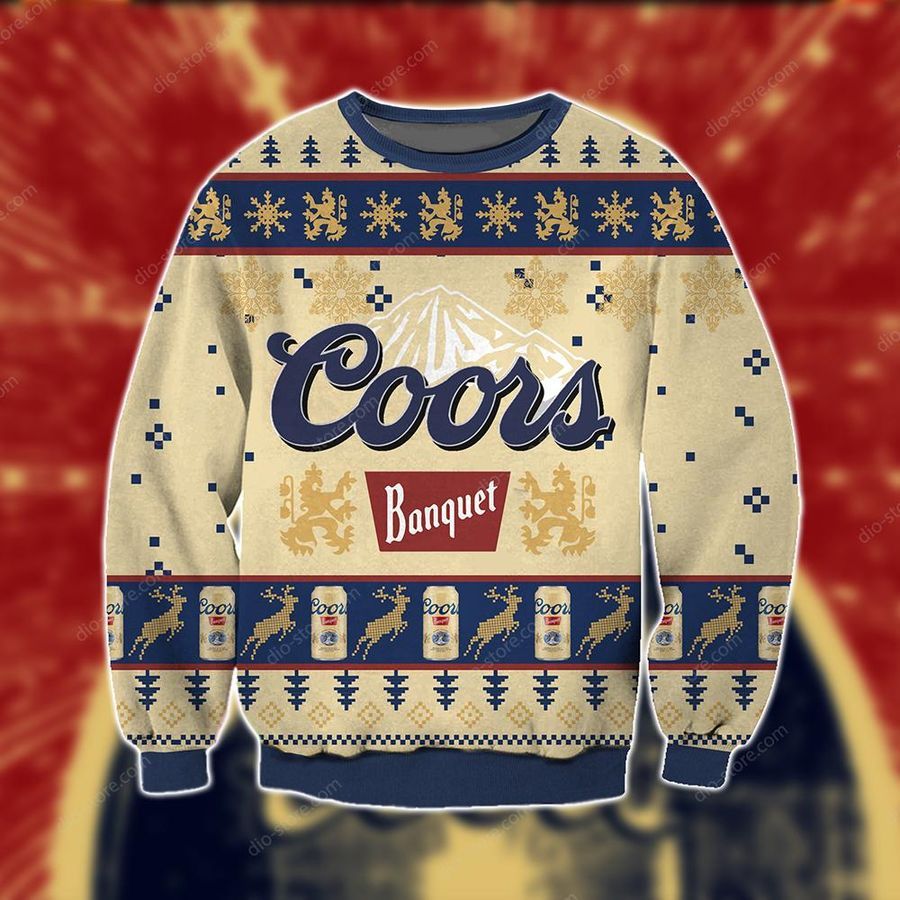 Coors Banquet Beer Knitting Pattern 3D Print Ugly Sweater Hoodie All Over Printed Cint10500, All Over Print, 3D Tshirt, Hoodie, Sweatshirt, AOP shirt