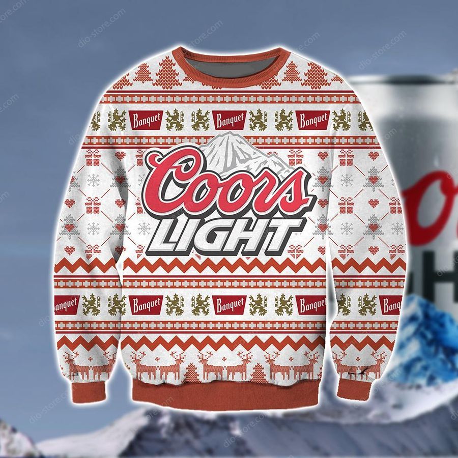 Coors Light Knitting Pattern 3D Print Ugly Christmas Sweater Hoodie All Over Printed Cint10459, All Over Print, 3D Tshirt, Hoodie, Sweatshirt