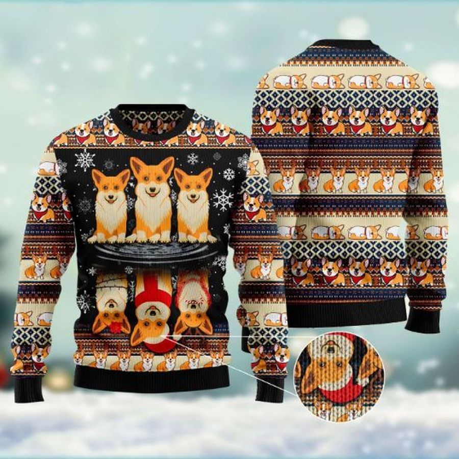 Corgi Dog Lovers Wool Knitted Christmas Sweater