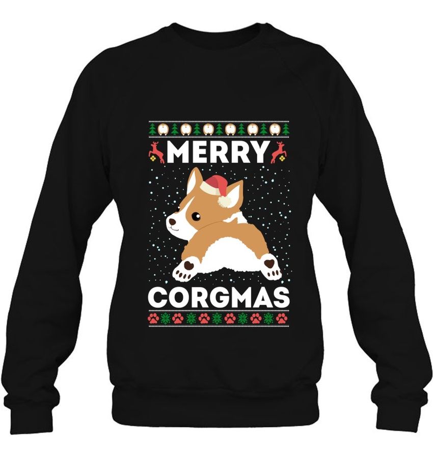 Corgi Ugly Christmas Sweater Style Merry Corgmas Santa Sweatshirt
