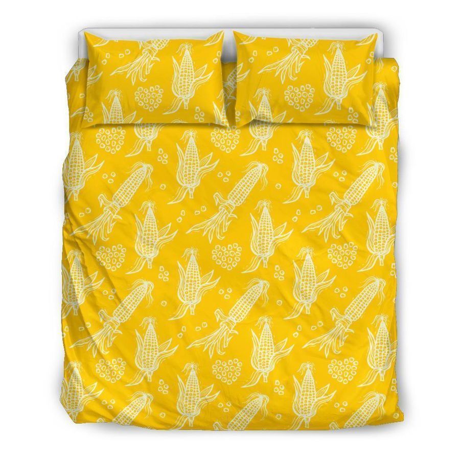Corn Yellow Pattern Print Duvet Cover Bedding Set