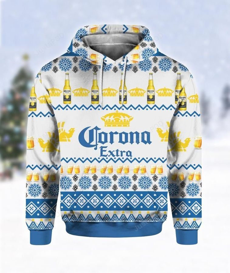 Corona Extra Beer Bottles Print Ugly 3D All Over Printed Hoodie, Zip- Up Hoodie, Ugly Sweater, Christmas Sweaters, Hoodie, Sweater