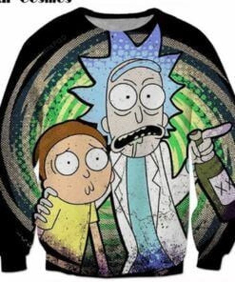 Cosmos PLstar Rick and Morty Ugly Christmas Sweater All Over