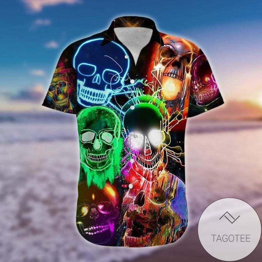 Cover Your Body With Amazing Hawaiian Aloha Shirts Awesome Glowing Skull 2212h
