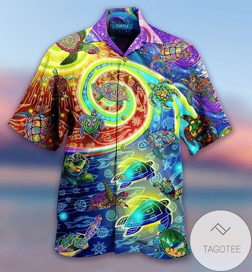Cover Your Body With Amazing Hawaiian Aloha Shirts Colorful Hippie Turtle