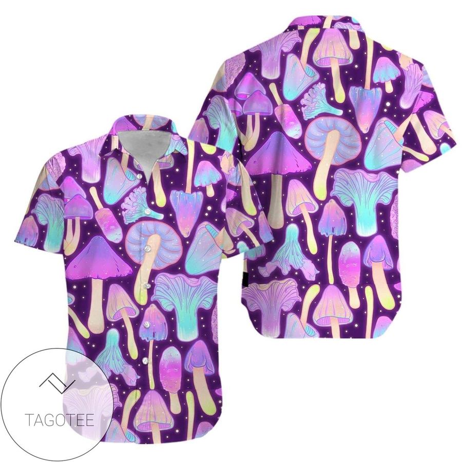 Cover Your Body With Amazing Hippie Neon Mushrooms Psy Aloha Authentic Hawaiian Shirt 2022s V