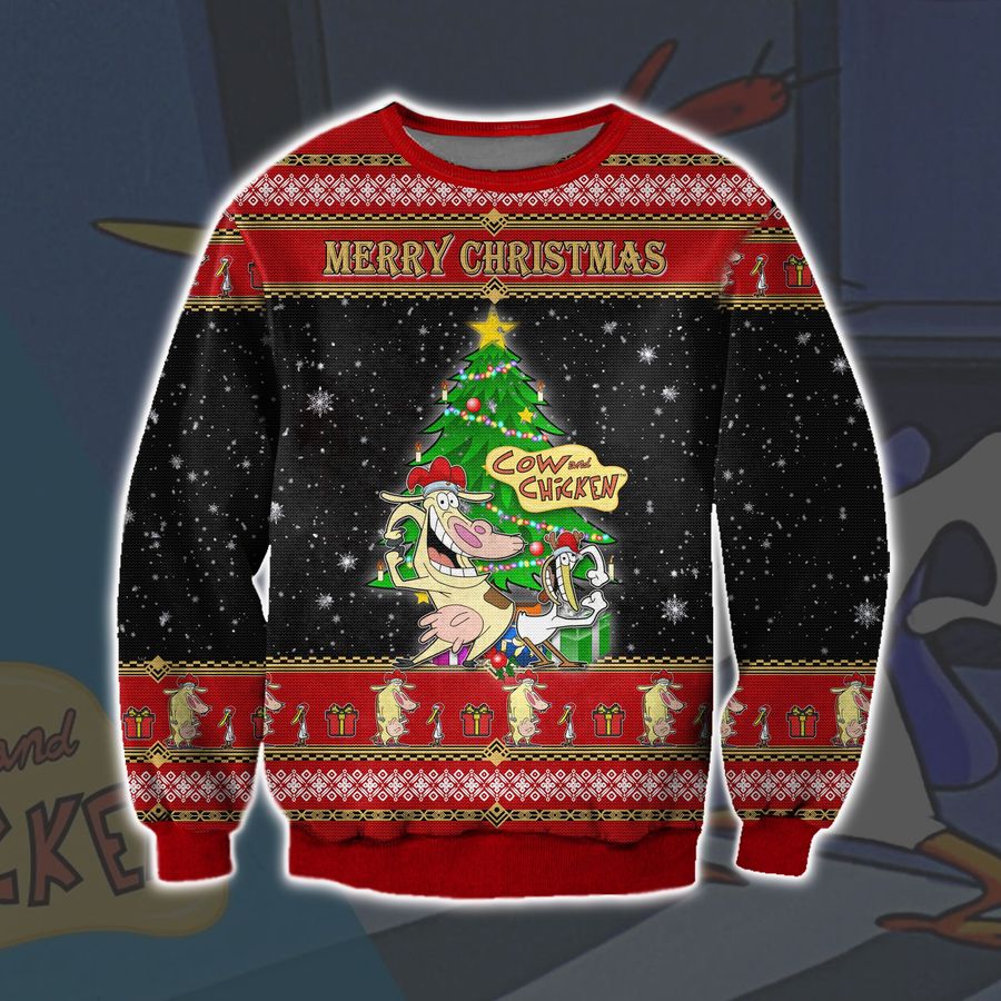 Cow And Chicken Ugly Christmas Sweater - 752