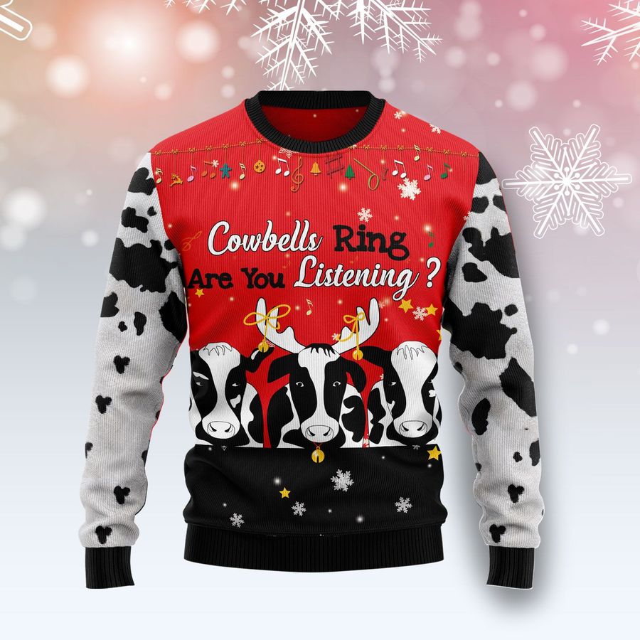 Cow Bell Rings Ugly Sweater