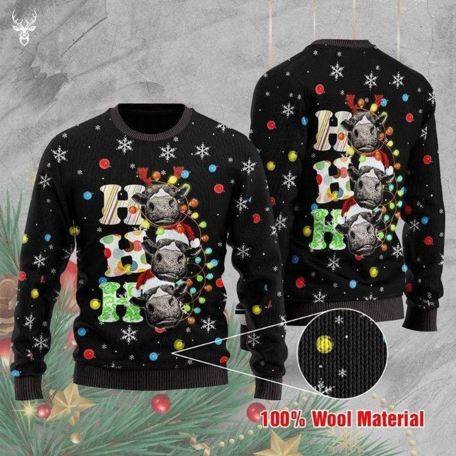 Cow Ho Ho Ho Christmas 3D Sweater