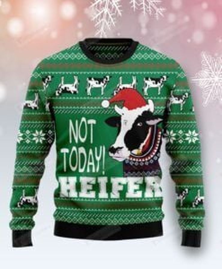 Cow Not Today Heifer Ugly Christmas Sweater, All Over Print Sweatshirt