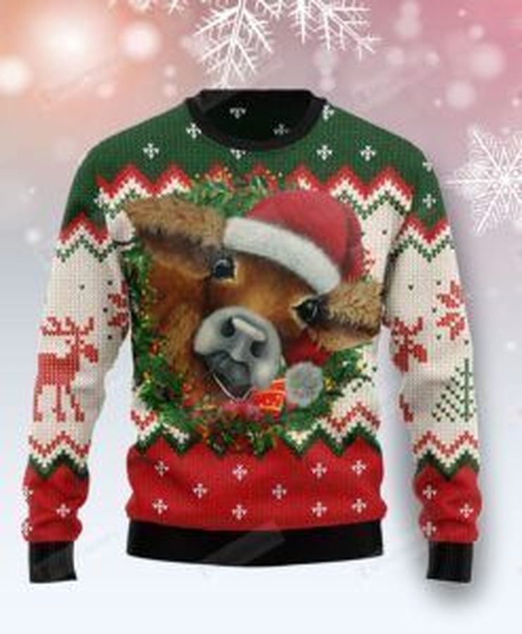 Cow Xmas Ugly Christmas Sweater, All Over Print Sweatshirt