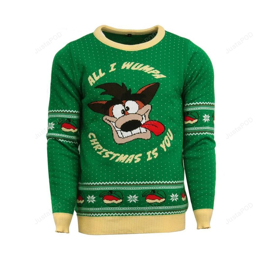 Crash Bandicoot Knitted Ugly Sweater, Ugly Sweater, Christmas Sweaters, Hoodie, Sweater
