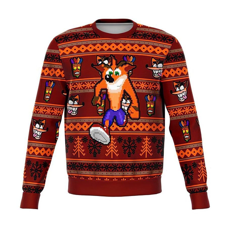 Crash Bandicoot Premium Ugly Christmas Sweater Ugly Sweater Christmas Sweaters