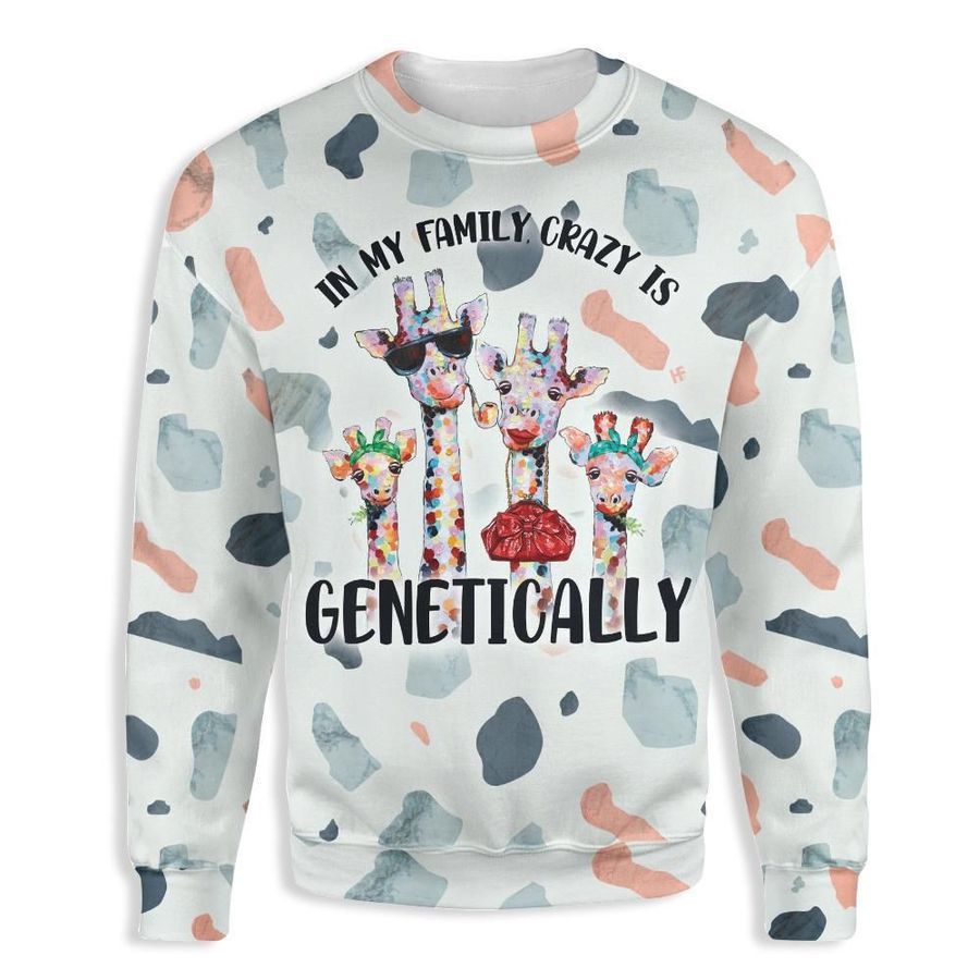 Crazy Girrafe Family Ugly Christmas Sweater All Over Print Sweatshirt